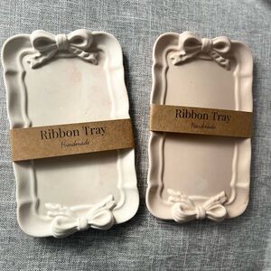 Handmade ribbon trays- set of 2